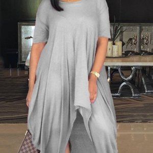 Loose Grey Mini Dress